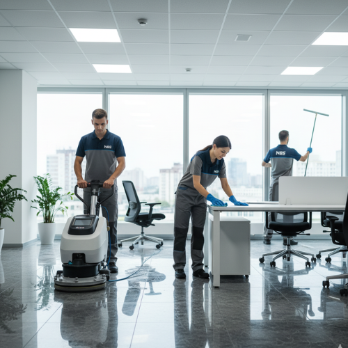 varios limpiando oficina 2